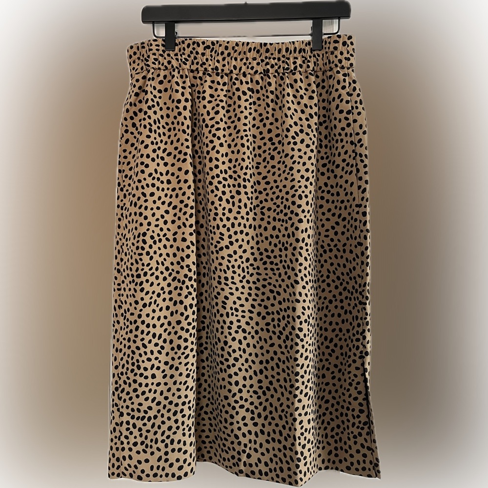 J. Crew Pull-on Skirt in Black Polka Dot